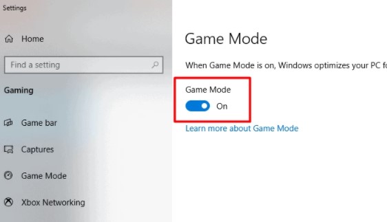 Activate the Windows 10 Gaming Mode