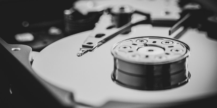 HDD disk close up image