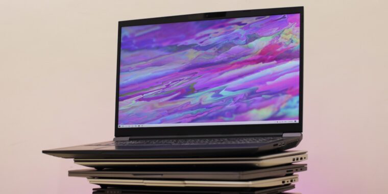 Laptop pile image