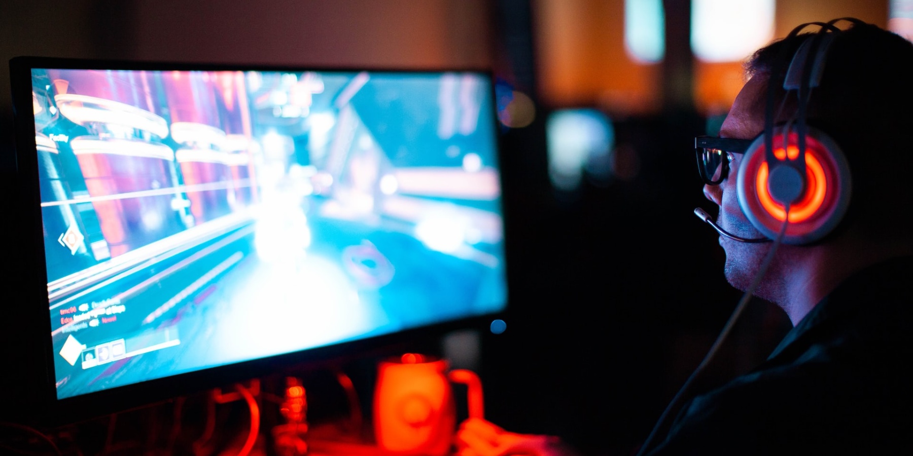 Gamer with a headset image