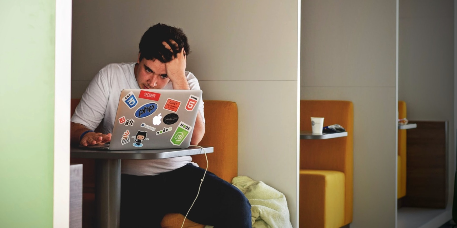 Man on a laptop image