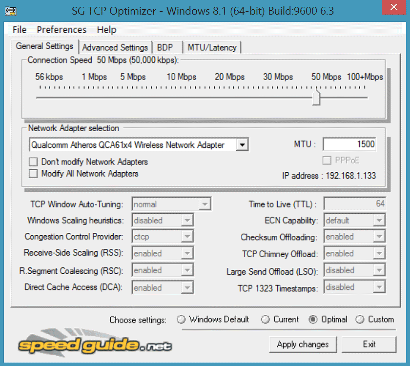 TCPOptimizer image