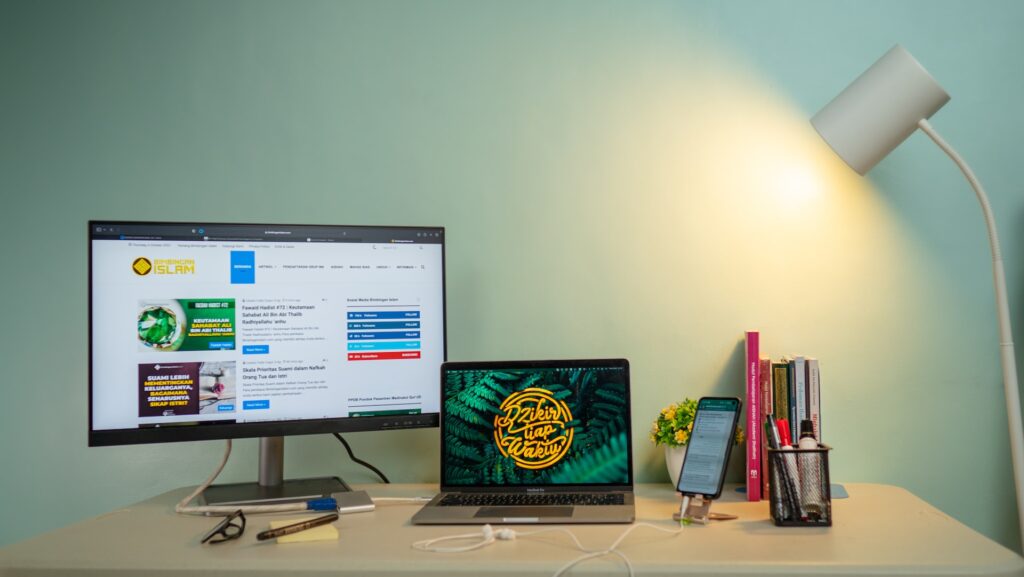 lamp on a work desk image