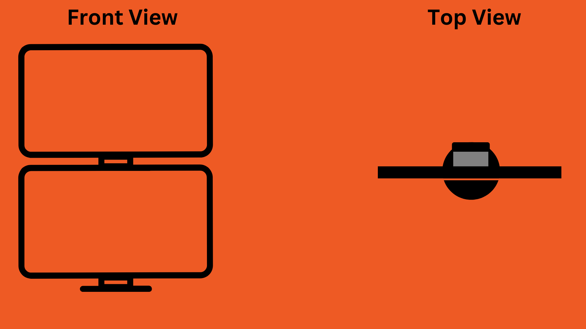 top and down dual monitor setup
