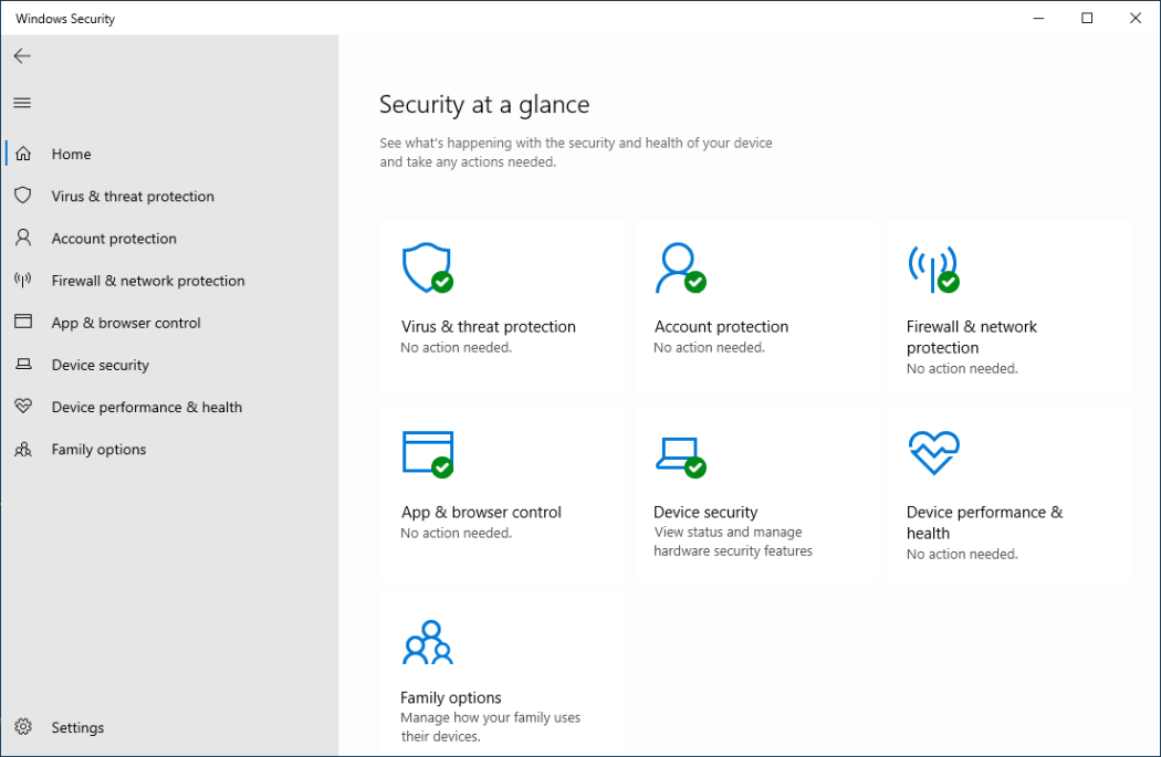 Windows defender UI image