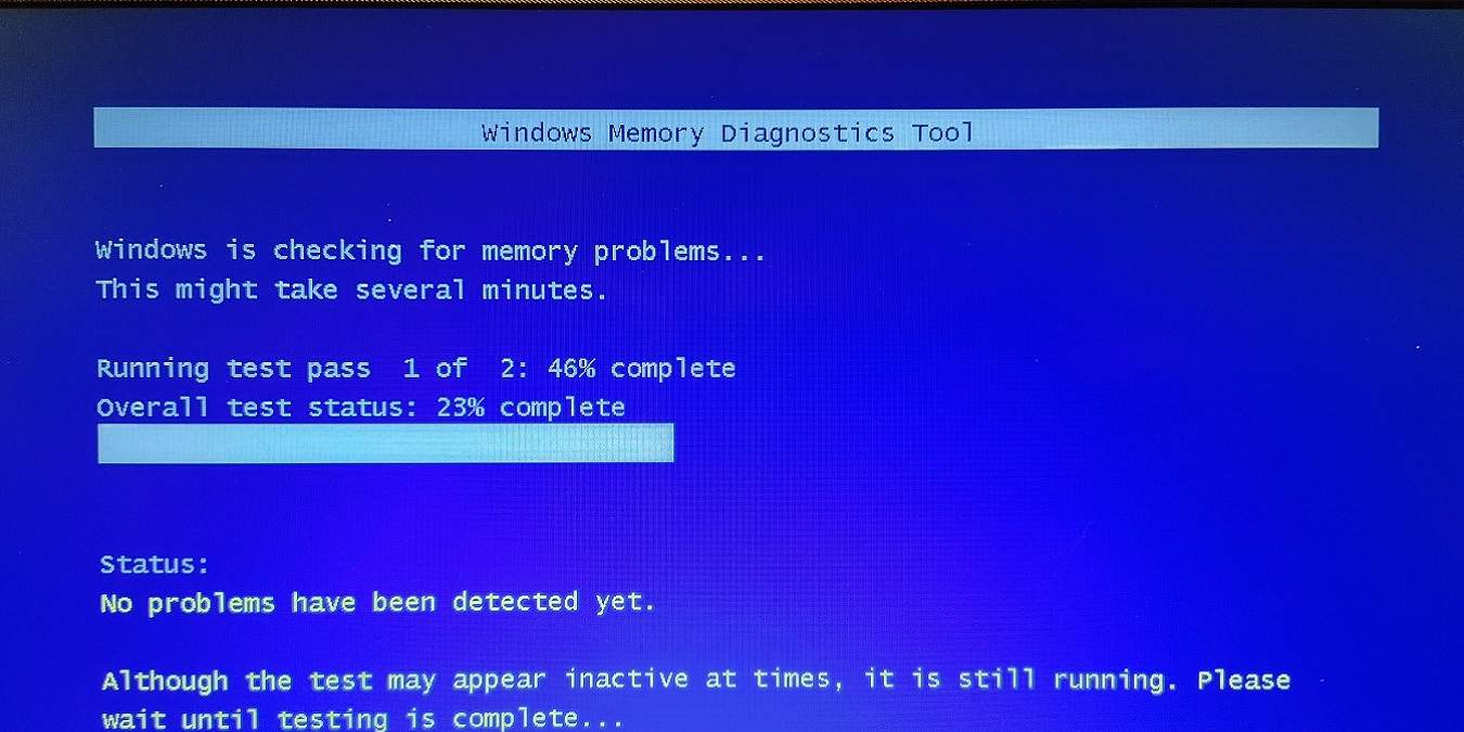 windows memory diagnostic UI