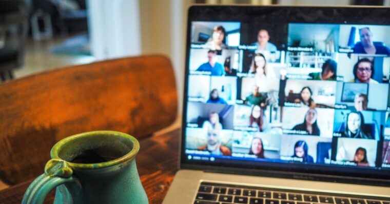 laptop zoom meeting