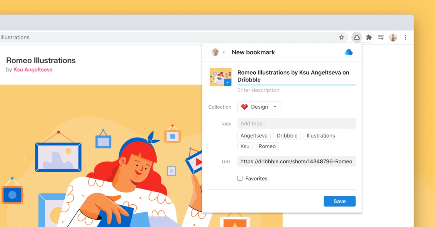 Raindrop browser extension