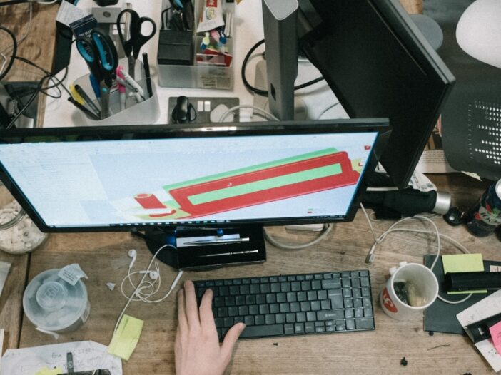 Cluttered desk image