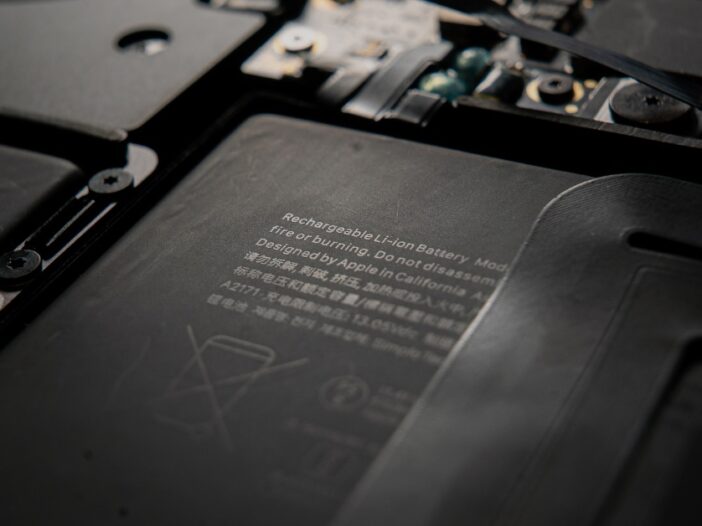 Laptop battery close-up image