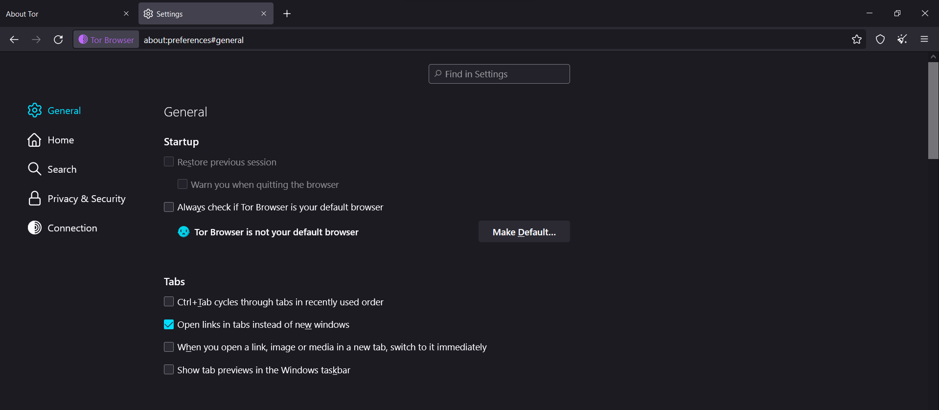 Tor Browser Security Level Settings